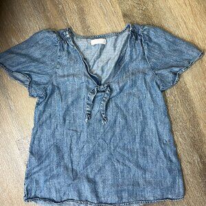 ✨ LC Lauren Conrad Blue Denim Peasant Blouse ✨
